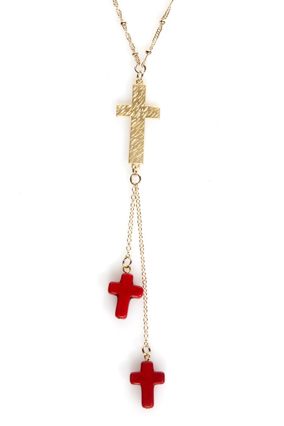 Rosary of Sharon Gold Cross Necklace