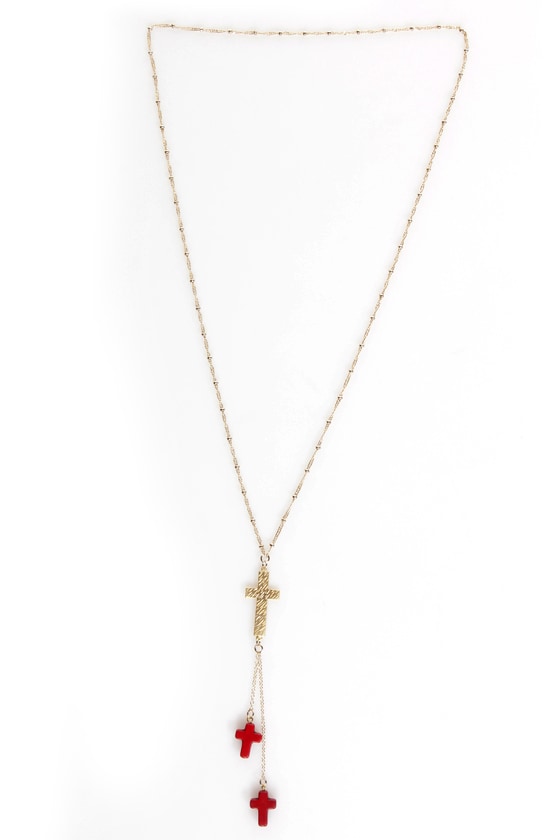 Rosary of Sharon Gold Cross Necklace