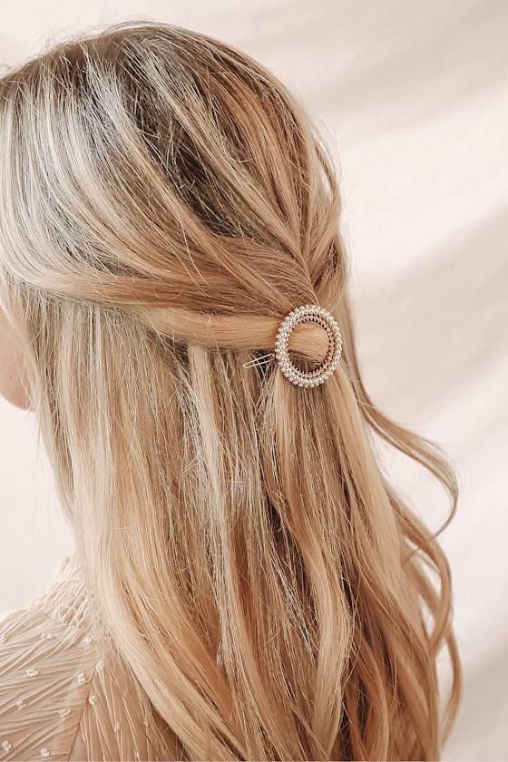 Forever and Then Some 18KT Gold Rhinestone and Pearl Hair Pin 1