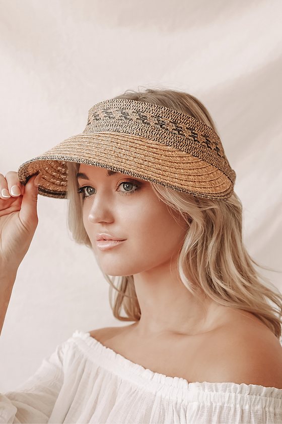 Vacay is Calling Tan Straw Visor 1