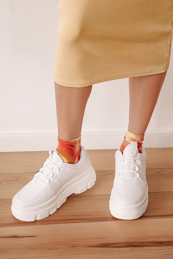 Brenna White Platform Sneakers 5