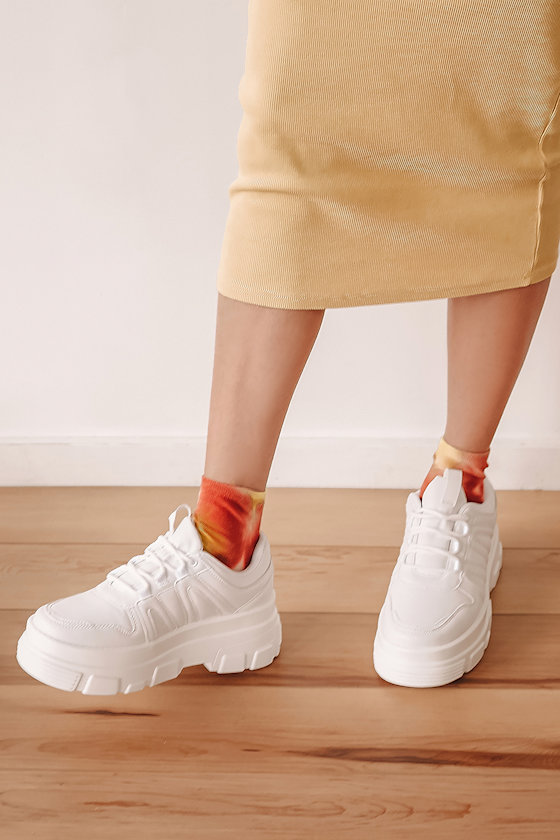 Brenna White Platform Sneakers 6