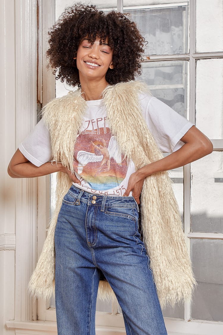 Free People Starlight - Faux Fur Vest - Mongolian Fur Vest - Lulus
