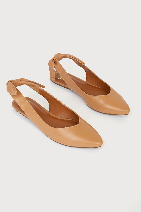 cognac pointed flats