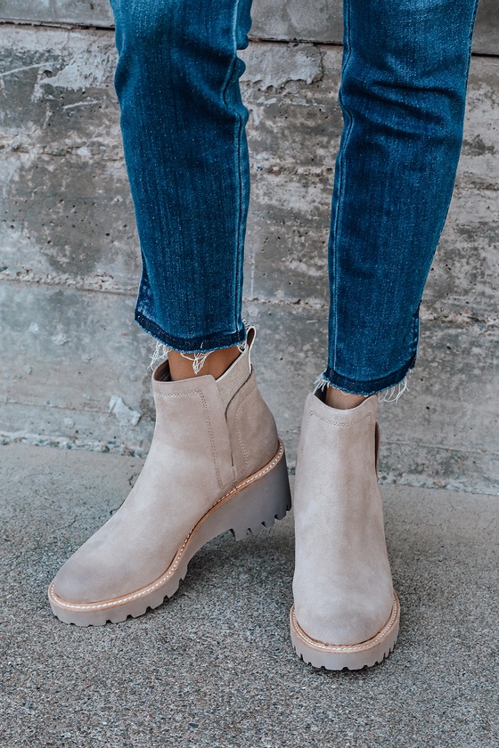 huey booties in almond