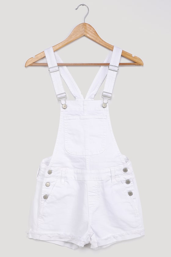 Cute White Overalls Short Overalls Denim Overalls Shortalls Lulus 9125