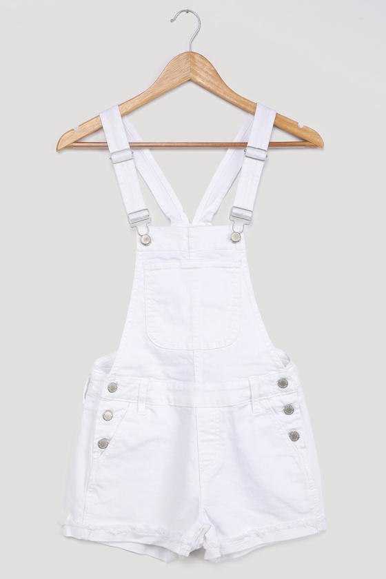 Cute White Overalls Short Overalls Denim Overalls Shortalls Lulus
