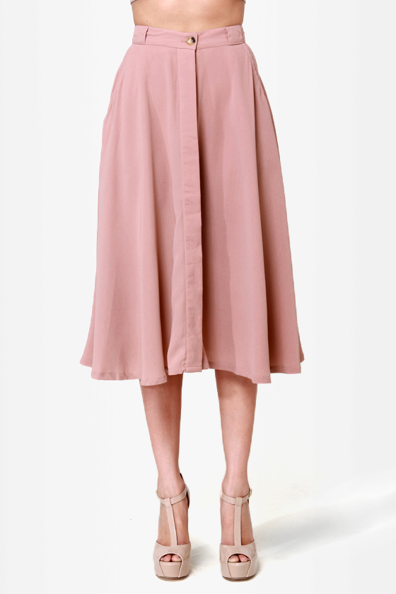 Blushing Barrista Blush Midi Skirt