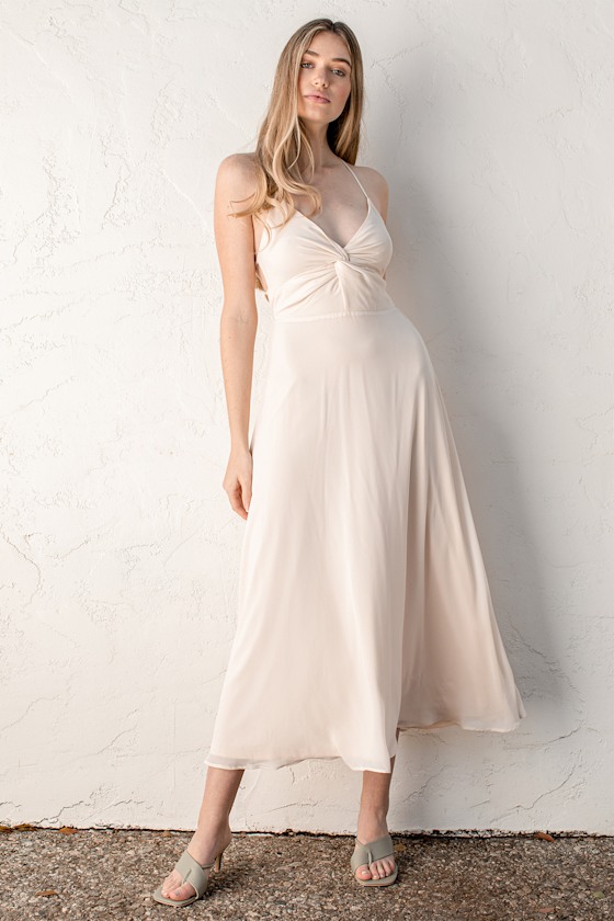 Cream Maxi Dress Maxi Dress Strappy Maxi Dress Lulus