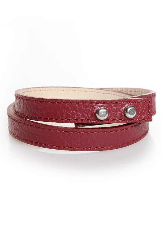 Wrist-y Business Red Leather Wrap Bracelet