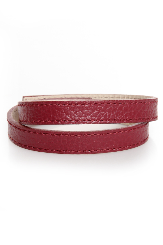 Wrist-y Business Red Leather Wrap Bracelet