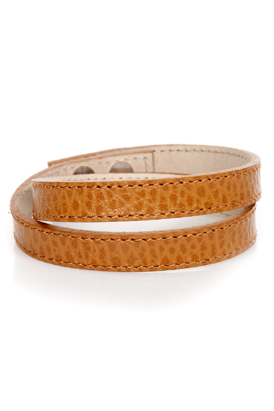 Wrist-y Business Tan Leather Wrap Bracelet