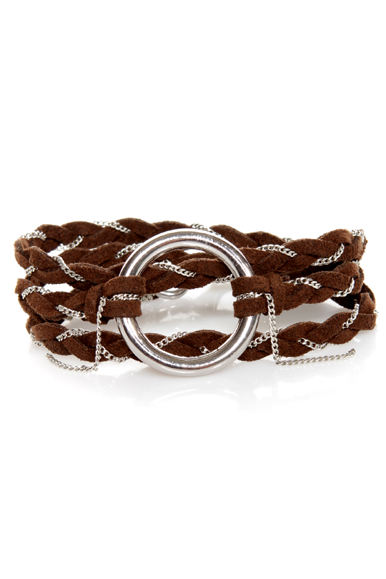 Thrice as Nice Brown Wrap Bracelet