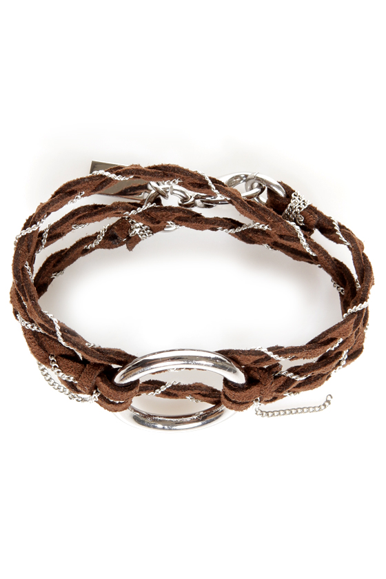 Thrice as Nice Brown Wrap Bracelet