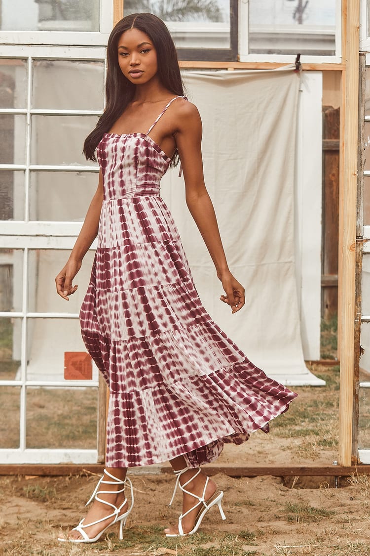 burgundy gingham dress
