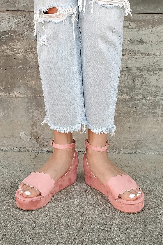 SL TRIBUTE FLATFORM SANDALS DUSTY ROSE CALFSKIN main image 0