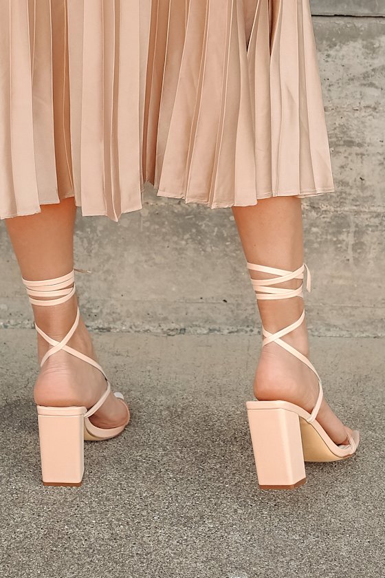 Nani Light Nude Lace-Up High Heel Sandals 5