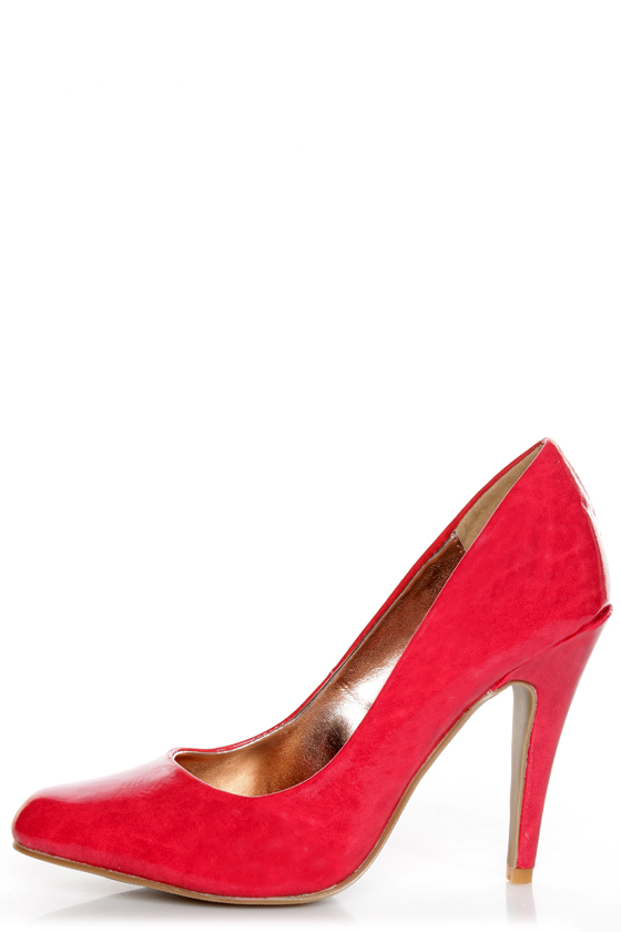 GoMax Ashland 01Z Red Patent Pumps