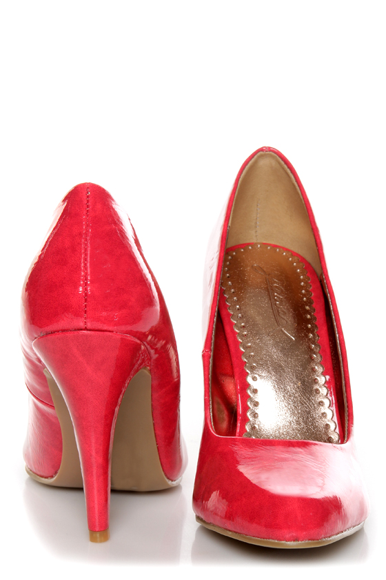GoMax Ashland 01Z Red Patent Pumps
