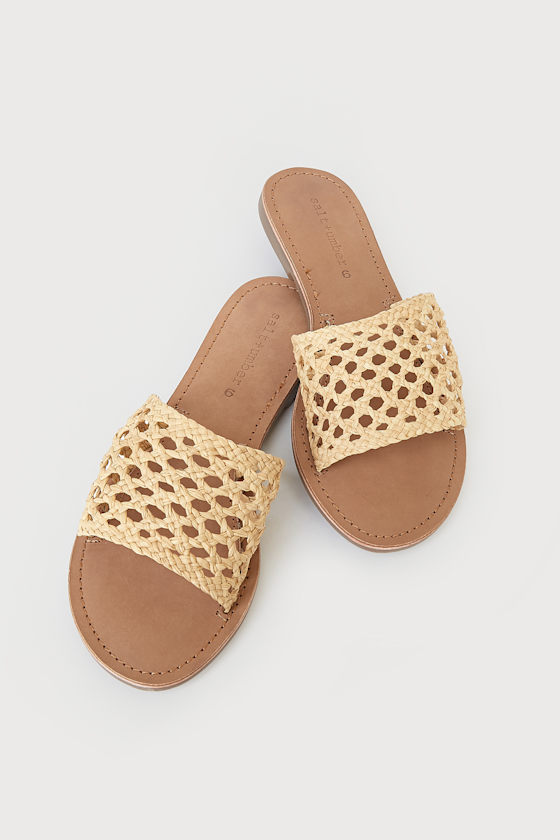 Baja Natural Raffia Slide Sandals 2