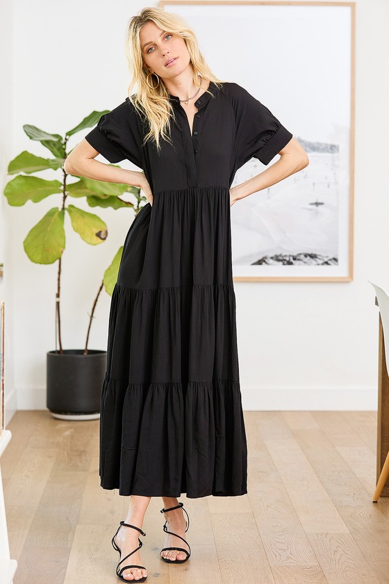 lulus black maxi