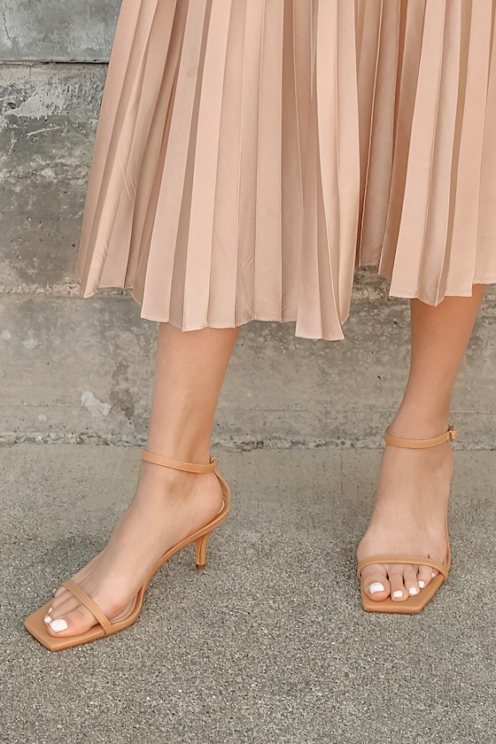 Cute Beige Heels Ankle Strap Sandals High Heel Sandals Lulus