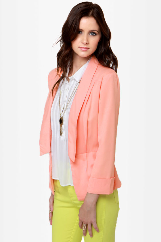 Cute Peach Blazer Peplum Blazer 48.00