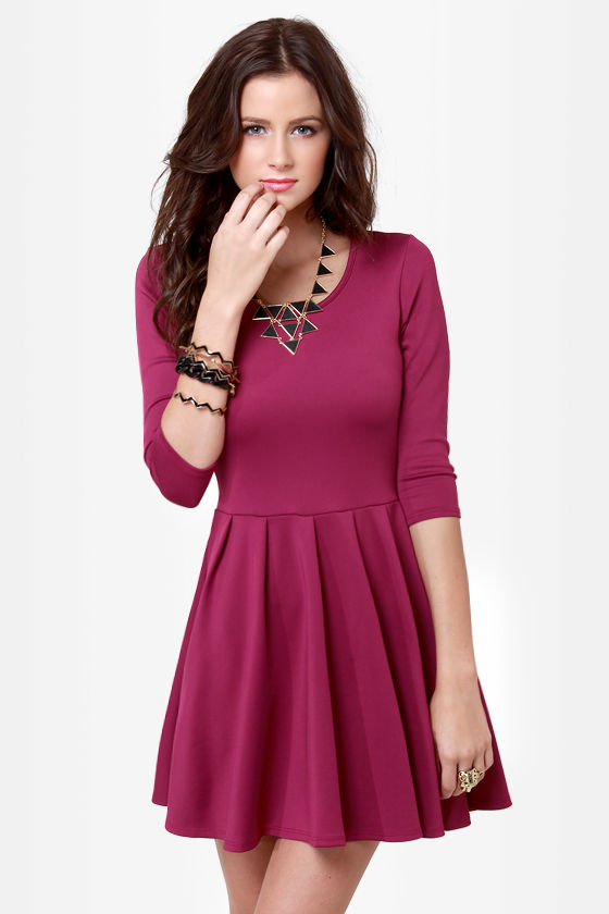 magenta skater dress