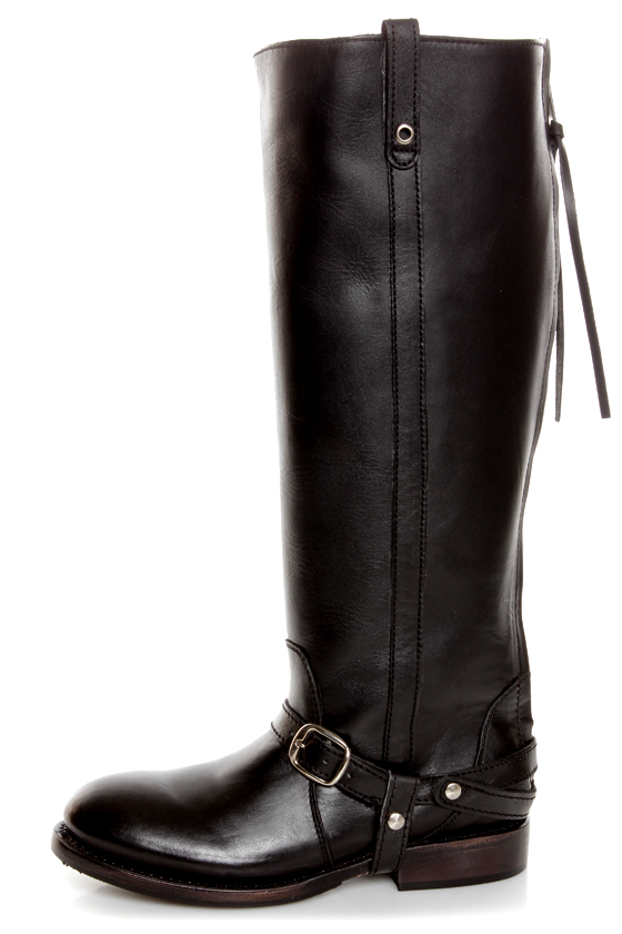 Zigi Girl Bandit Black Belted Knee High Riding Boots