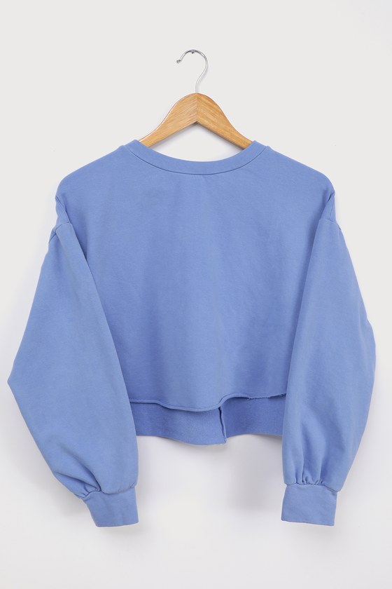 Periwinkle Blue Pullover - Crew Neck Sweatshirt - Women's Tops - Lulus