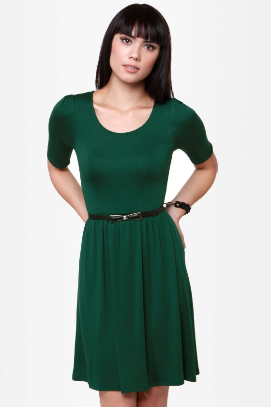 Cute Green Dress - Skater Dress - Short Sleeve Dress - $41.00 - Lulus