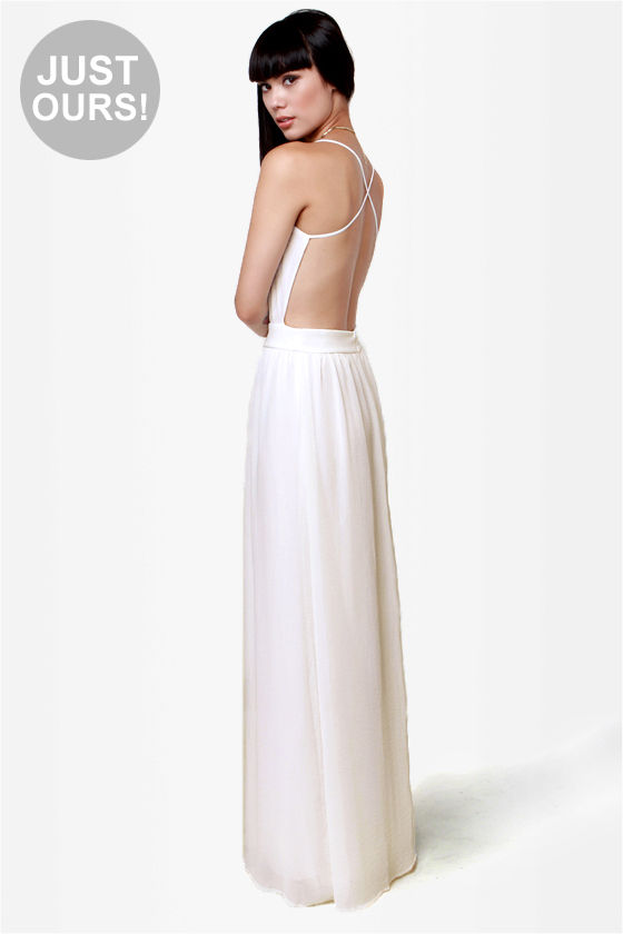 backless ivory dress