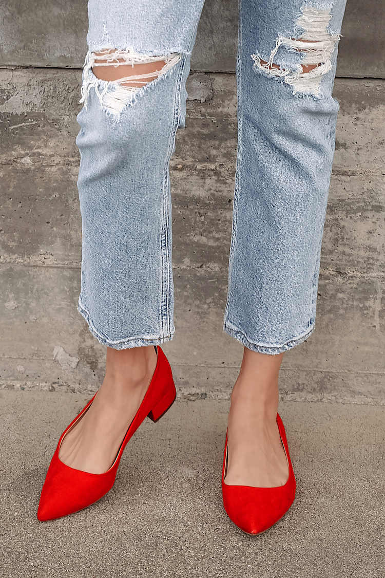 low heels red