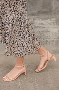 Everleigh Light Nude Patent Ankle Strap High Heel Sandals