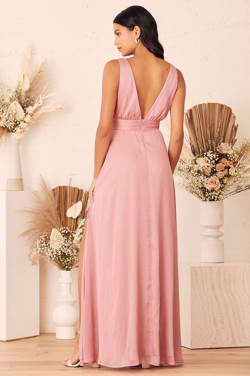 Stand By You Rose Pink Chiffon Sleeveless Maxi Dress