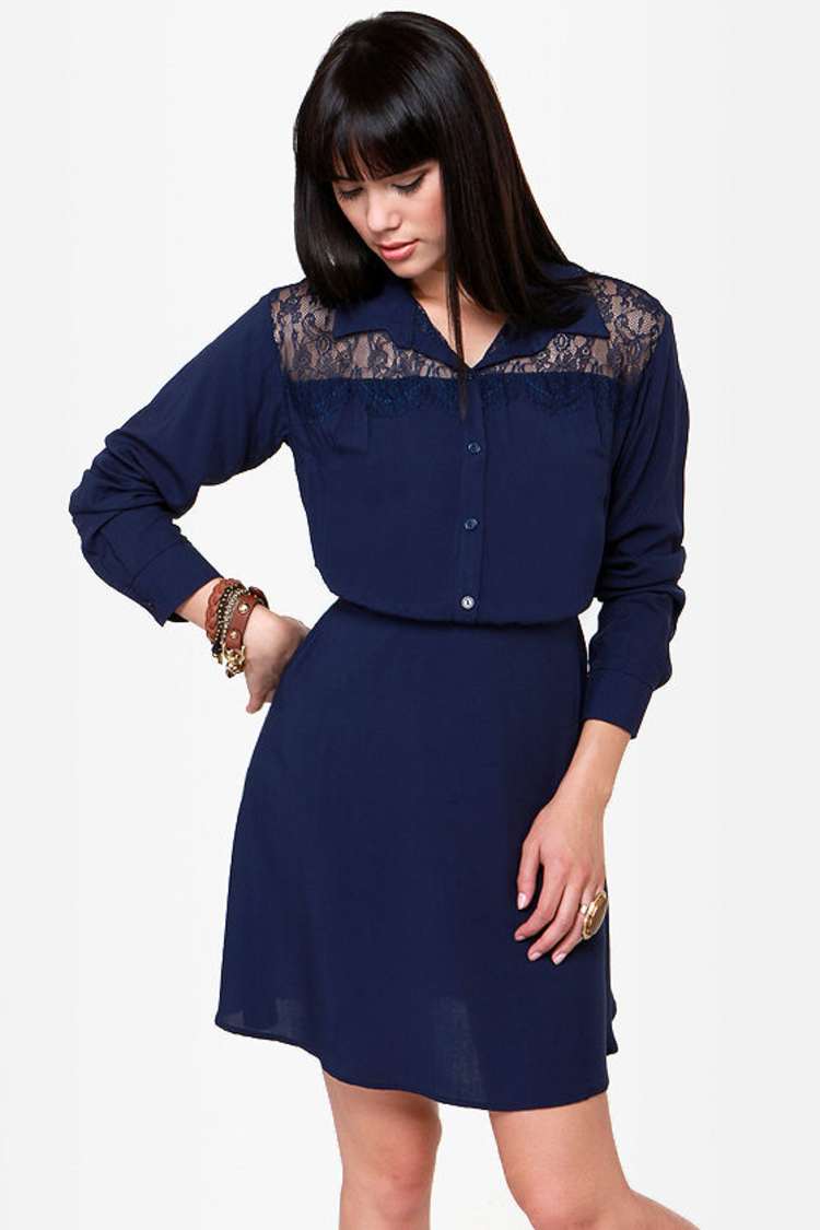 western navy blue dress Midnight Cascade Glow - Navy Blue Designer Indo Western Dress Set