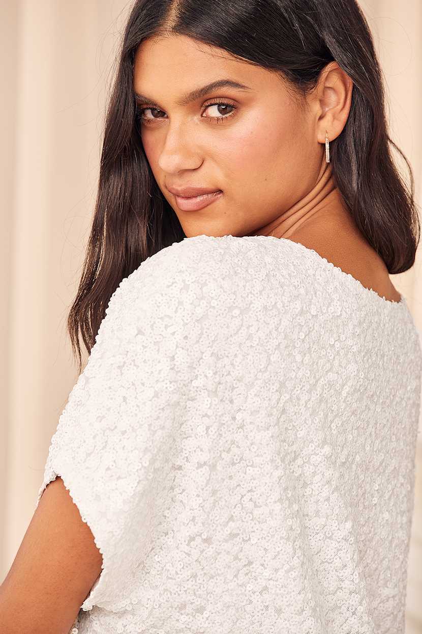white sequin t shirt dress Yours London Women's Plus Size White Sequin T-Shirt Dress Size 16