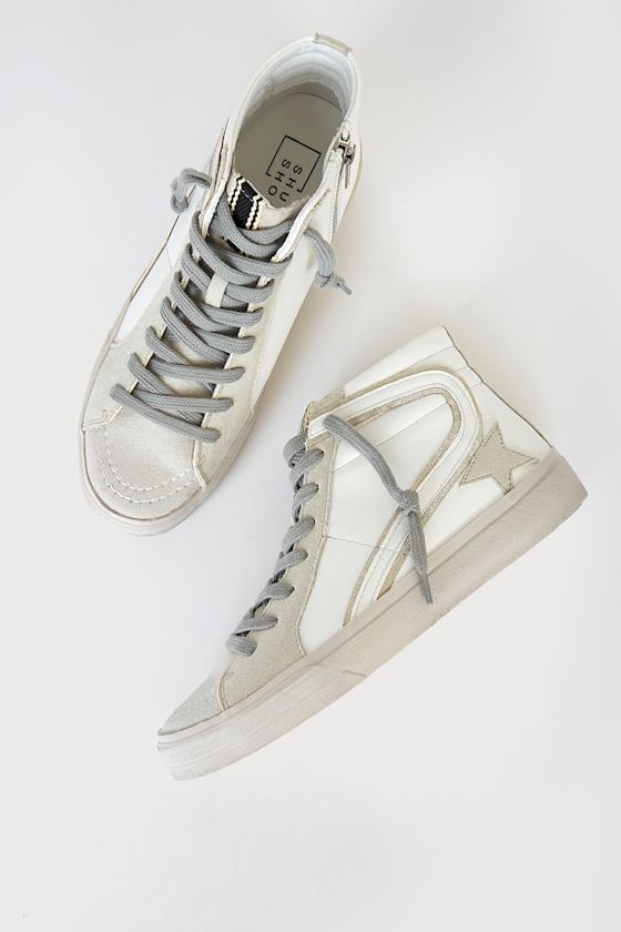 Shu Shop Roxanne - Off white Sneakers - High Top Shoes - Lulus