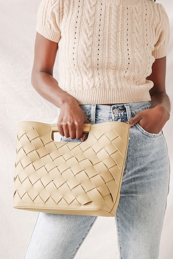 Dream Weaver Beige Woven Handbag 1