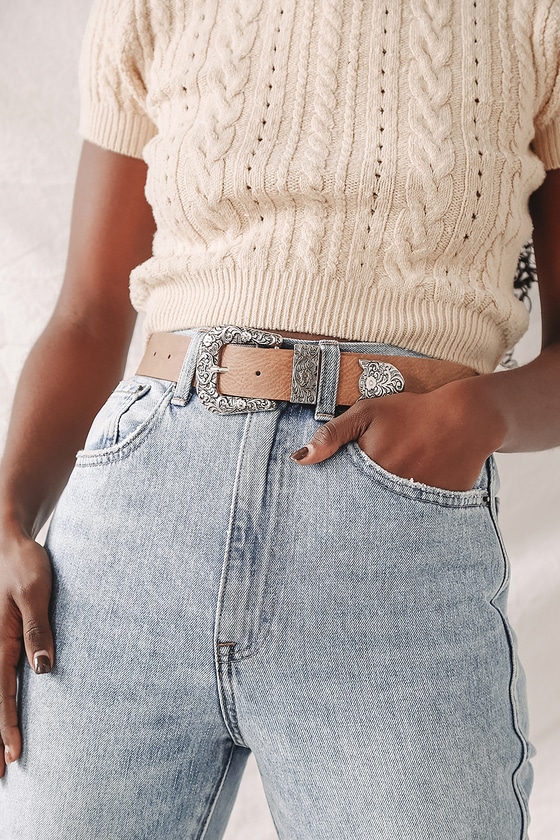 Cute Brown Belt Faux Leather Belt Engraved Belt Lulus