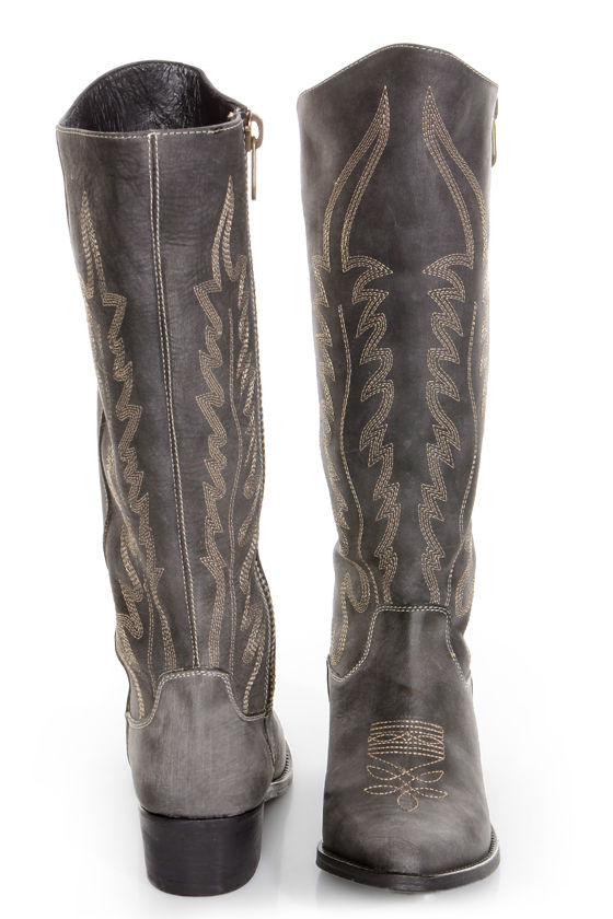 steve madden gallow black leather western boot