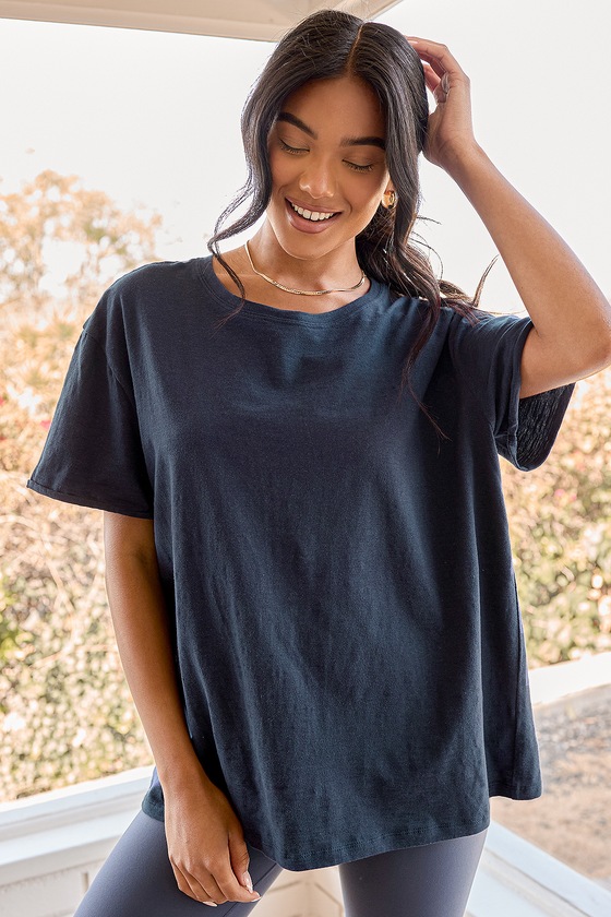 navy blue oversized shirt