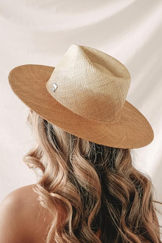 Maya Beige Ombre Straw Panama Hat 5
