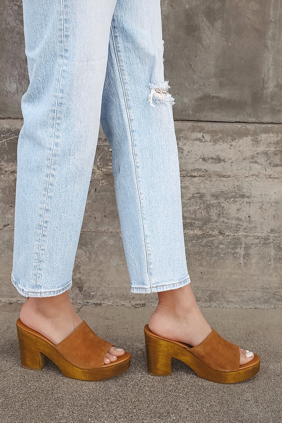 Cute Brown Sandals - Platform Sandals - Slide Sandals - Lulus