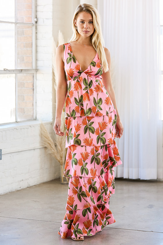 tiered floral maxi