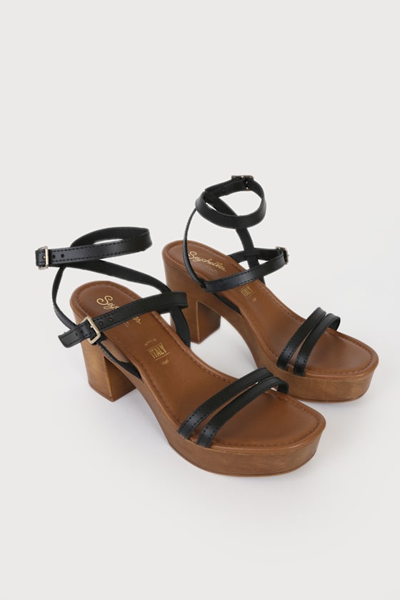 Seychelles Double Dip Black - Platform Sandals - High Heel Sandal