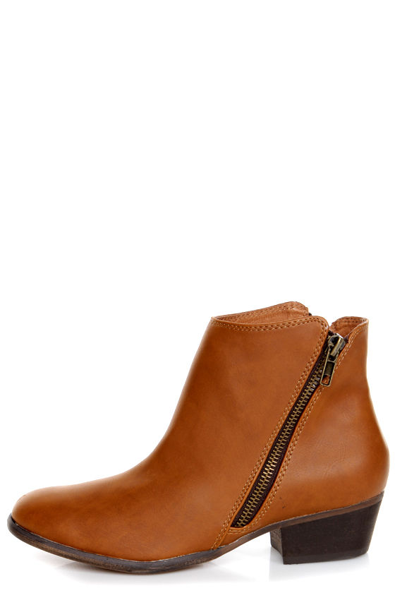 Chelsea Crew Dundy Tan Double Zipper Ankle Boots - $77.00 - Lulus