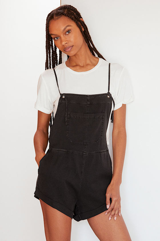 Wild Pursuit Washed Black Short Overalls 5