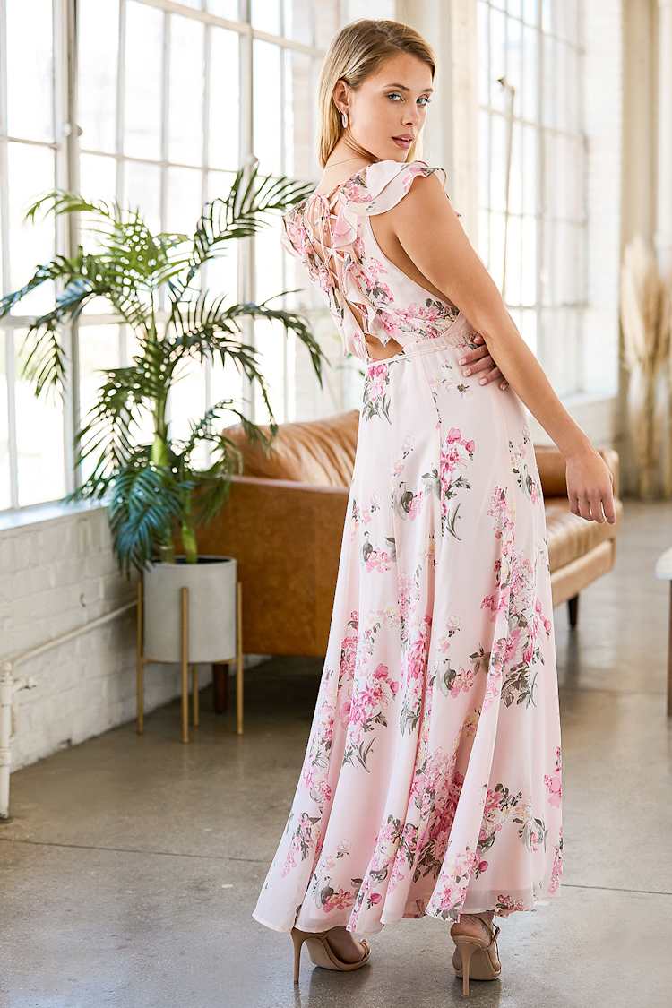 still the one blush pink floral print satin maxi dress One Shoulder Blush Pink Dress Lulus Still The One Blush Pink Floral Print Satin Maxi Dress