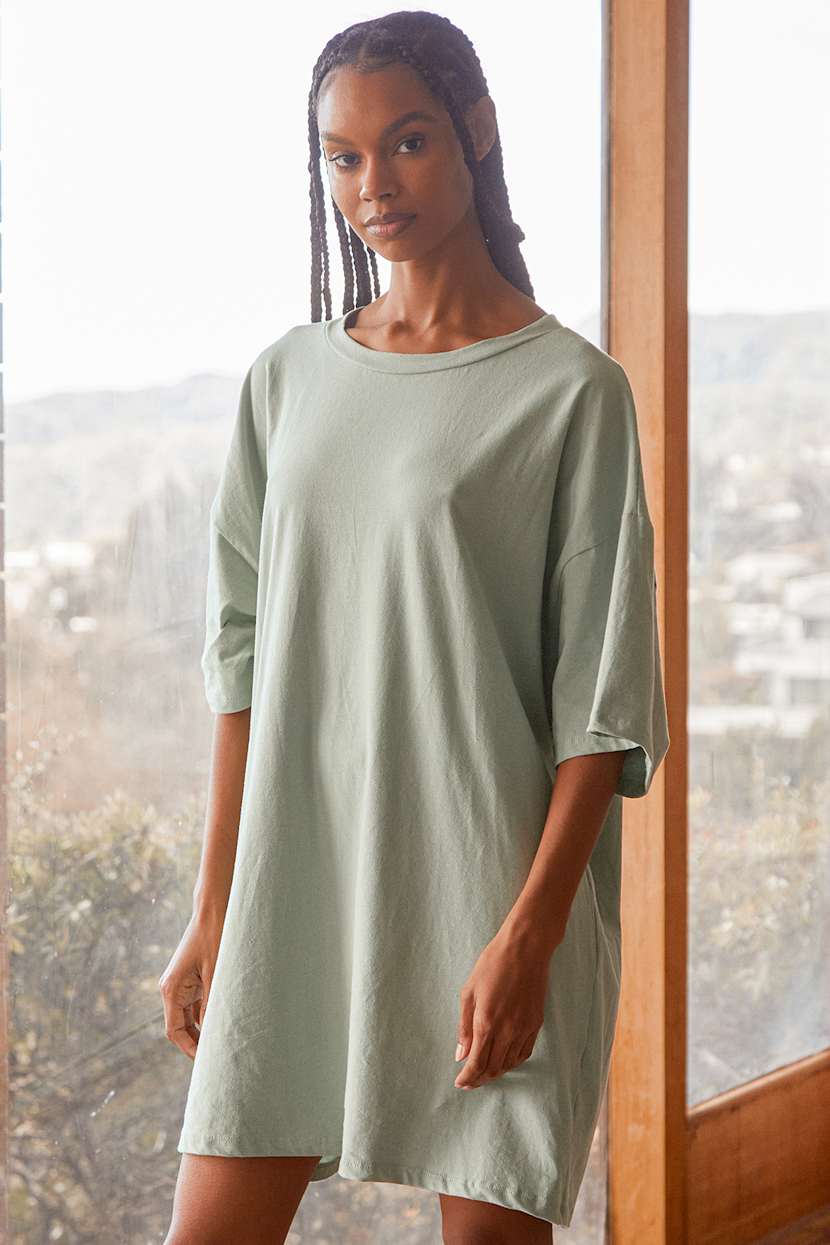 green emerald velvet dress Sage Green Maxi T-Shirt Dress